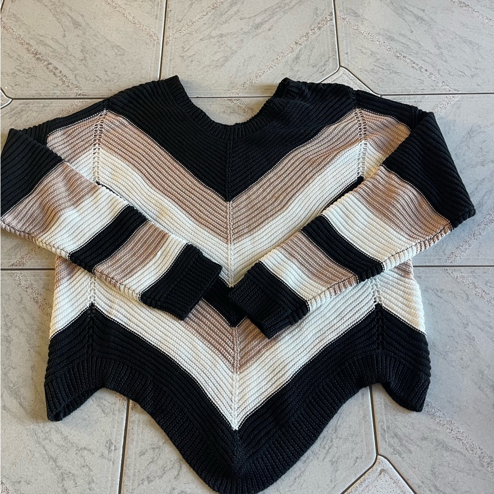 Stylish Black and Cream Women's Sweater